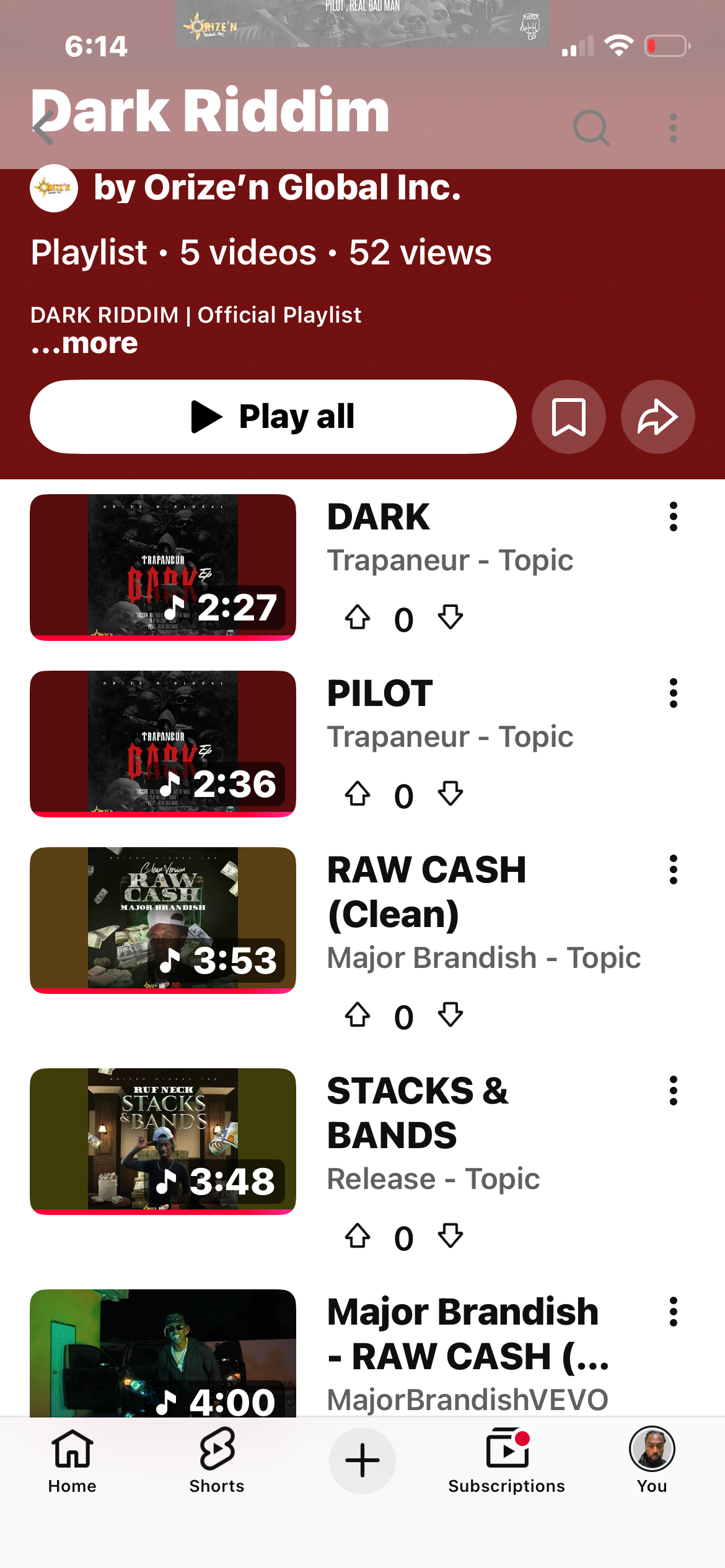 Dark Riddim YouTube compilation