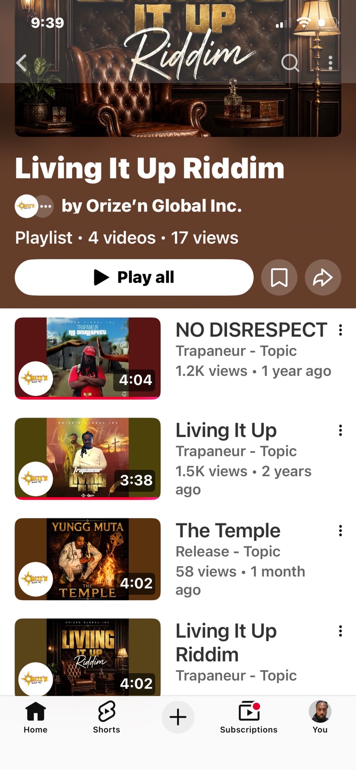 Living It Up Riddim YouTube compilation