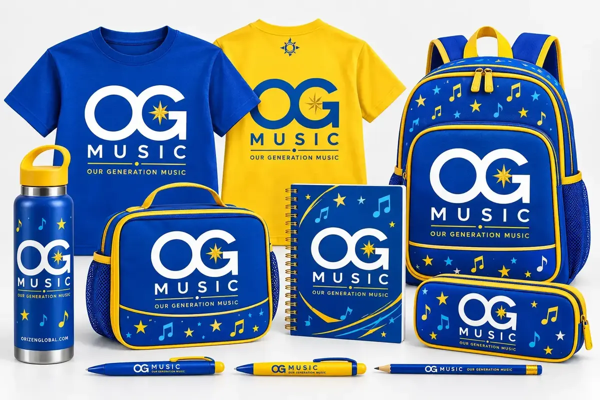 OG Music children’s backpack, bottle and accessory collection
