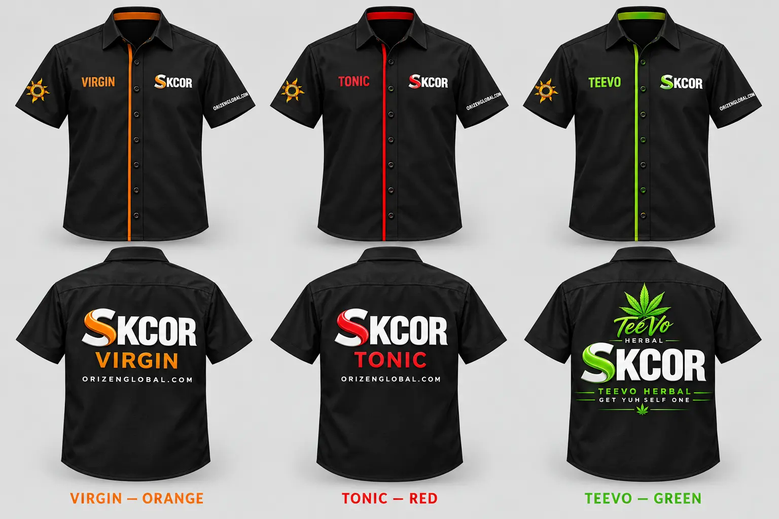 SKCOR Virgin, Tonic and TeeVo Herbal button-shirt collection
