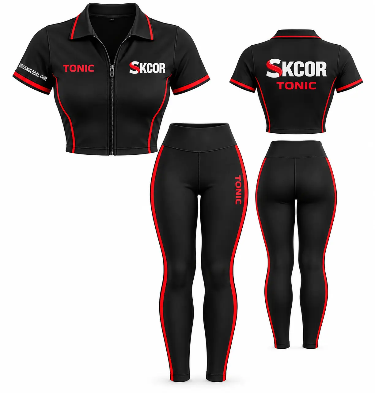 SKCOR Tonic women’s black-and-red outfit