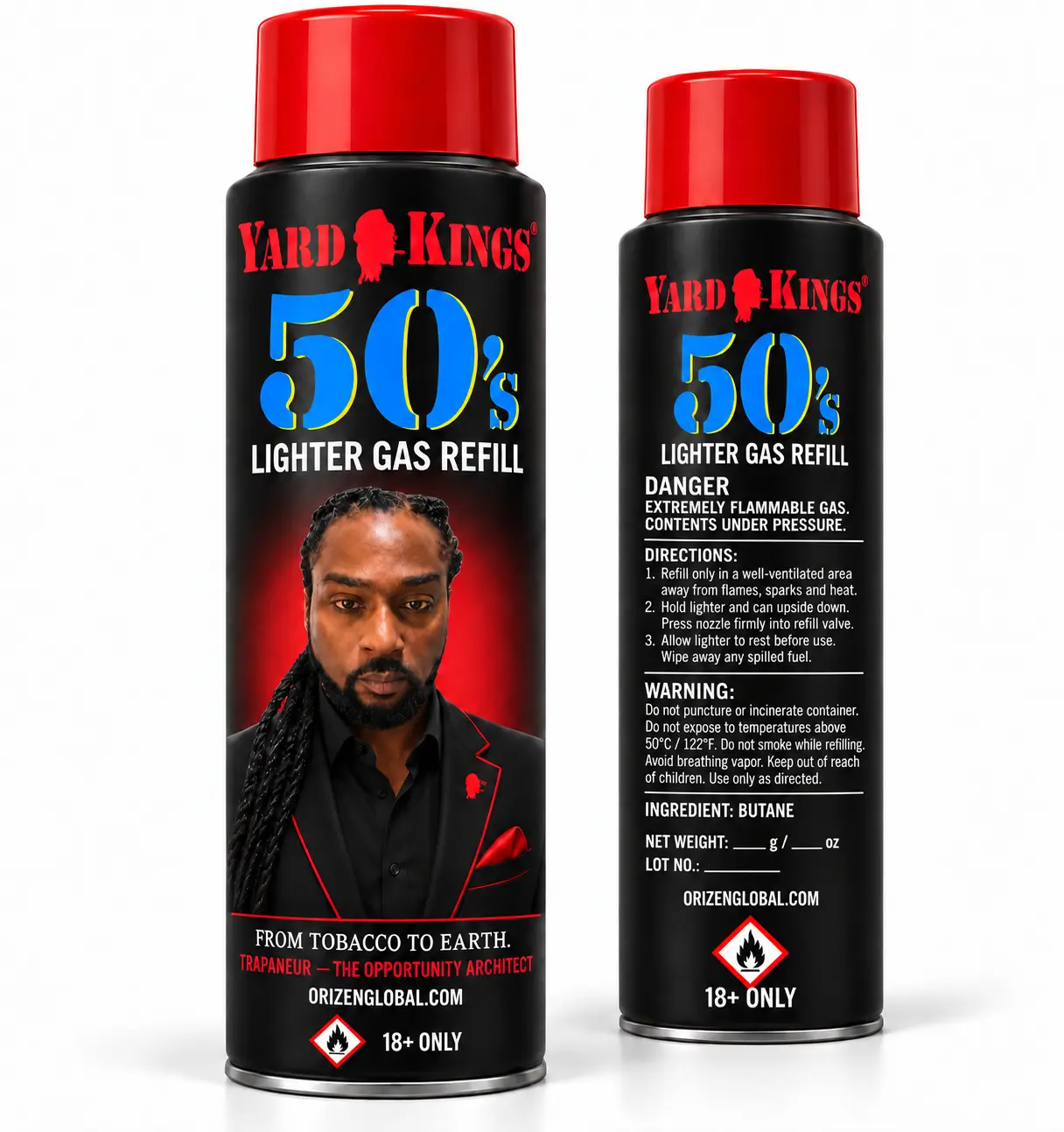 Yard Kings 50’s lighter gas refill concept featuring Trapaneur