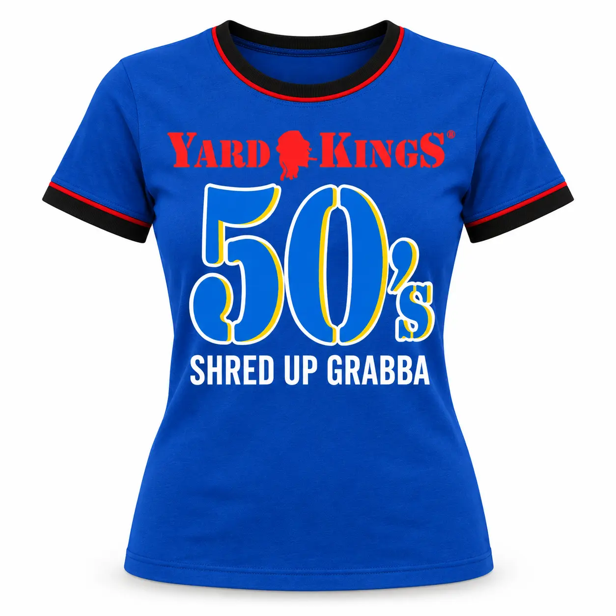 Royal-blue Yard Kings 50’s Shred Up Grabba women’s shirt