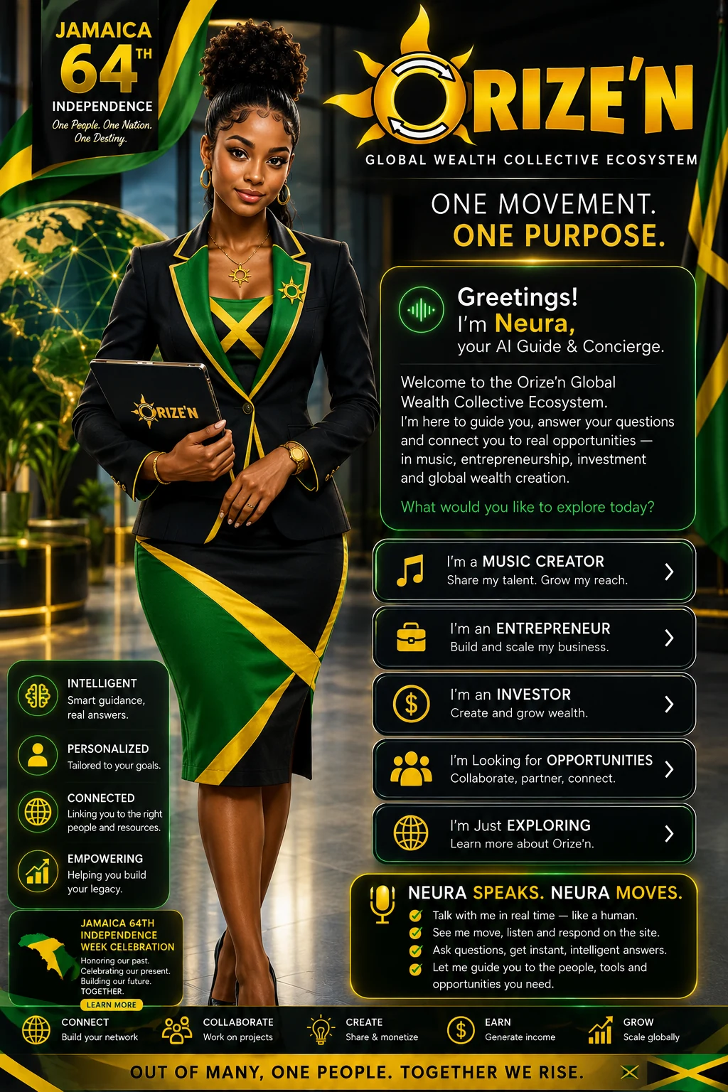 Orize’n Global Jamaica 64th Independence celebration poster