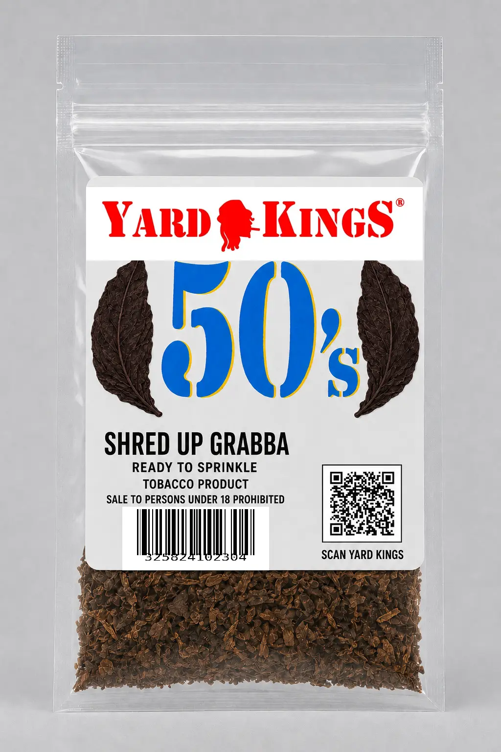 Yard Kings 50’s Shred Up Grabba clear Ziploc launch package
